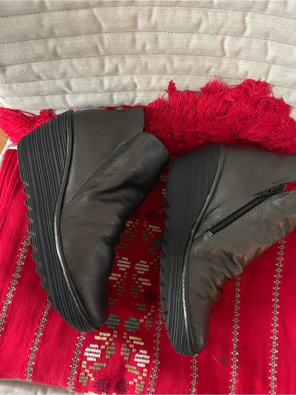 Fly London Black Wedge Ankle Boots